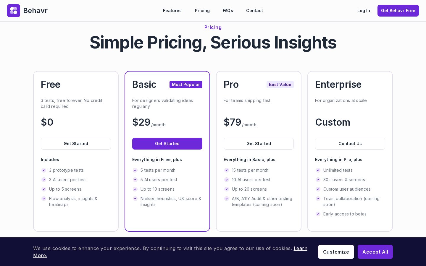 Behavr Pricing