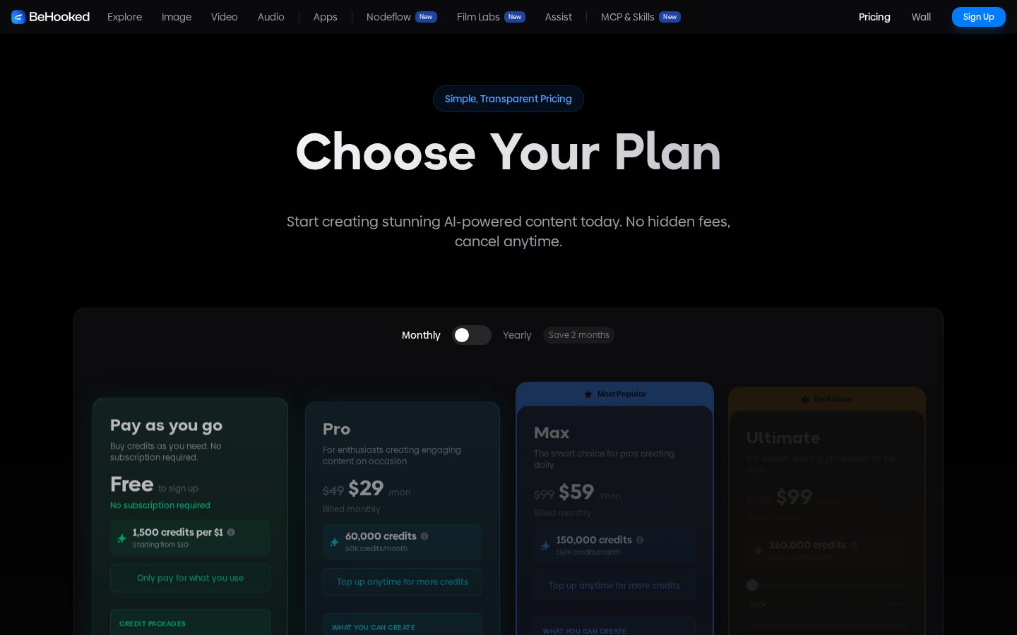 BeHooked Pricing