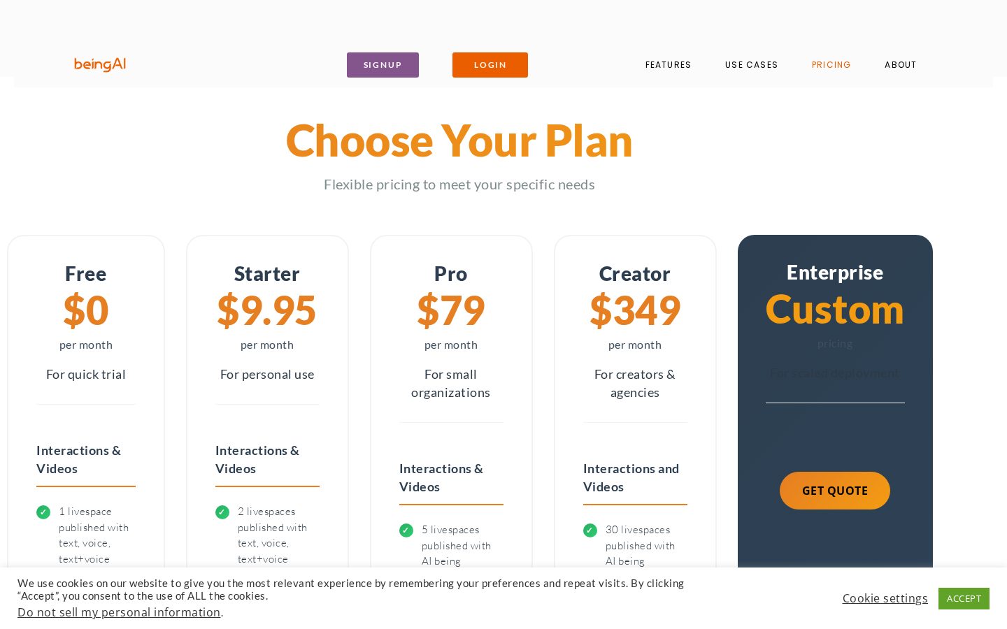 beingAI Pricing