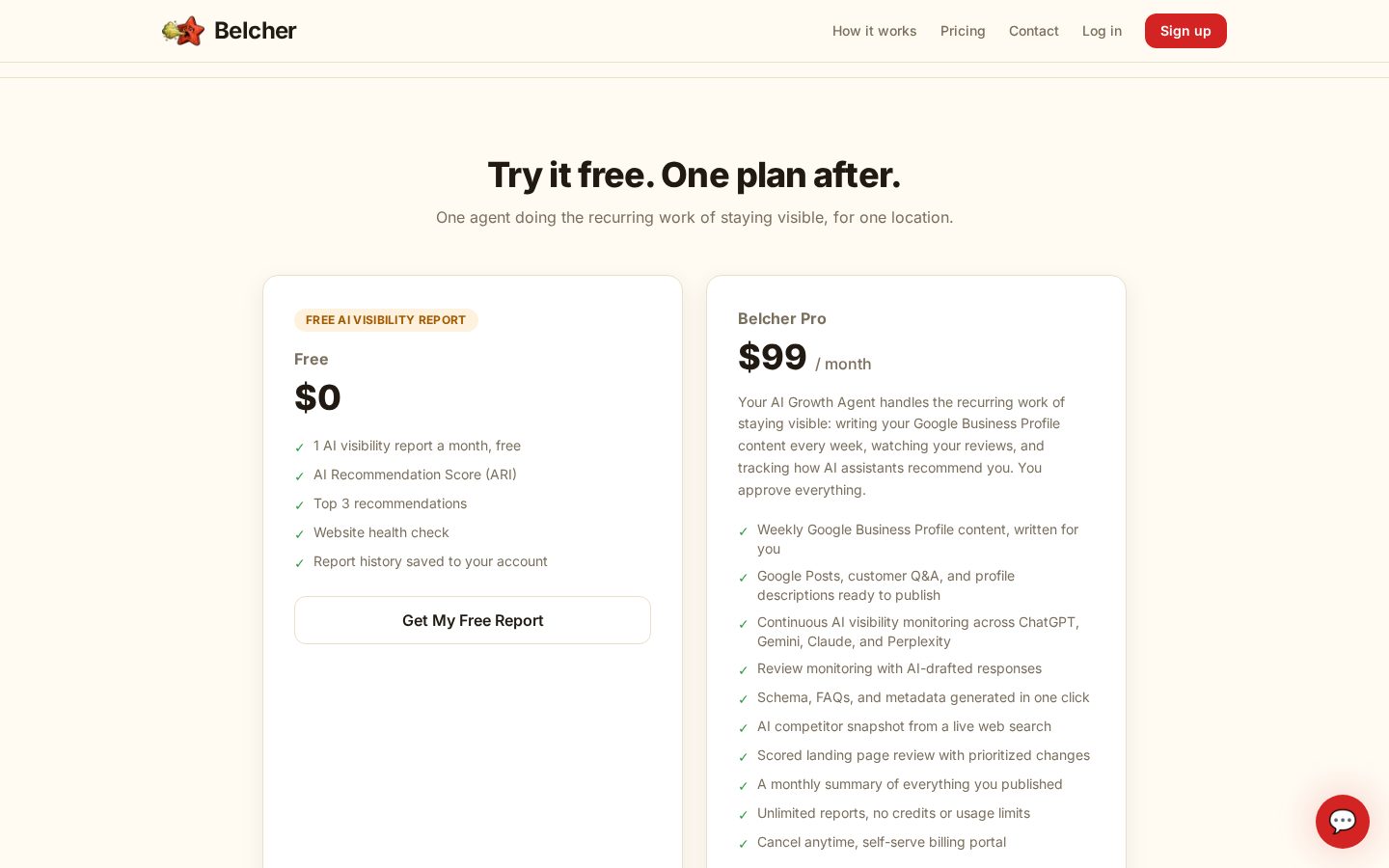 Belcher Pricing
