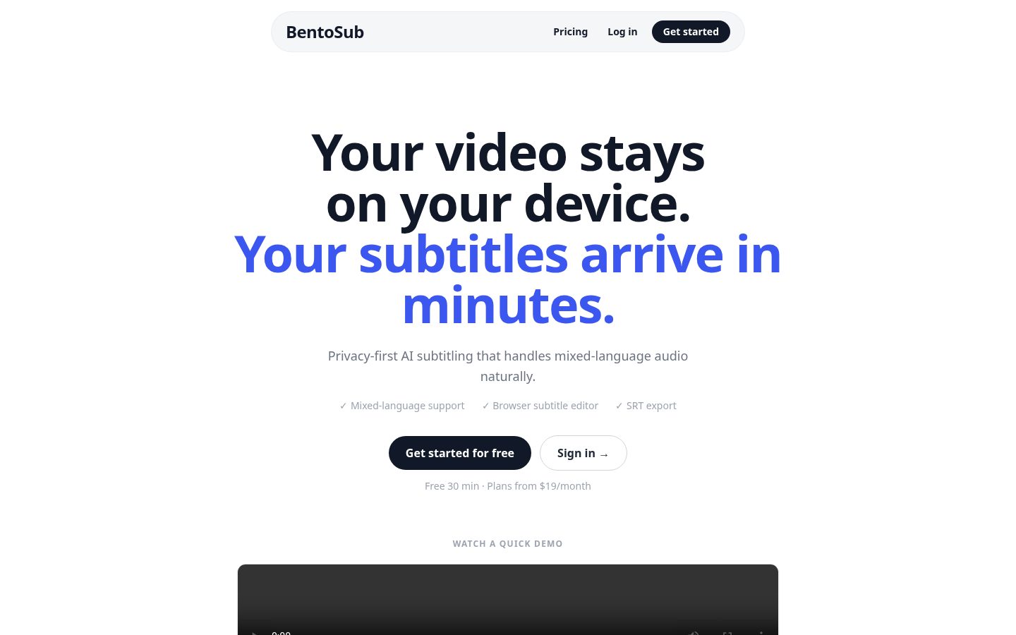 BentoSub Homepage