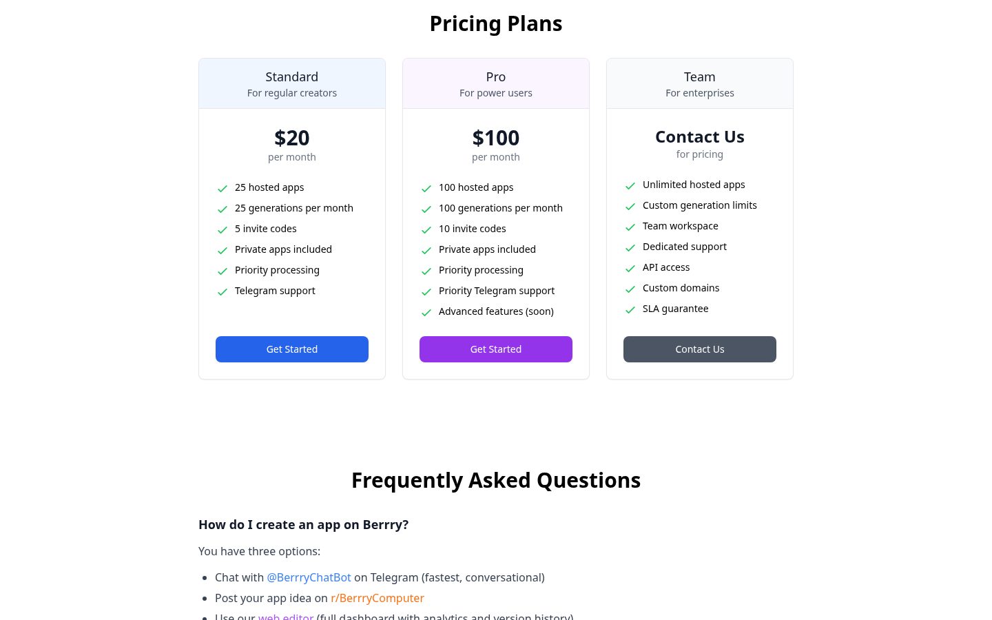 Berrry Computer Pricing