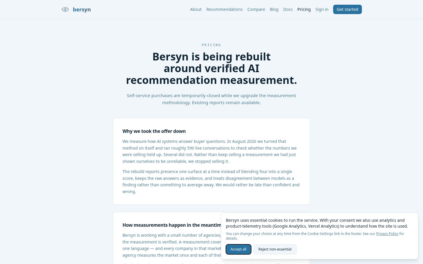 Bersyn Pricing