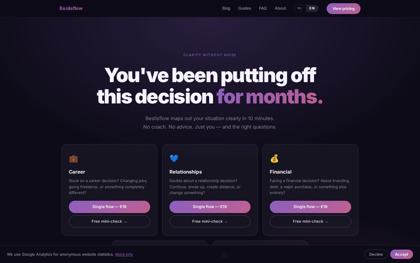 Beslisflow Homepage