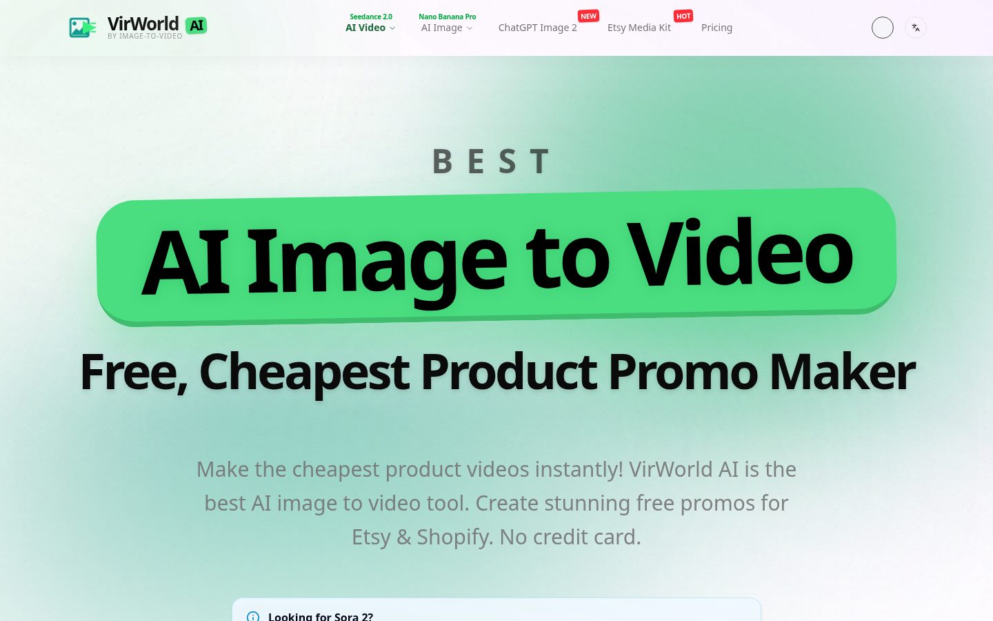 Best AI Image to Video Homepage