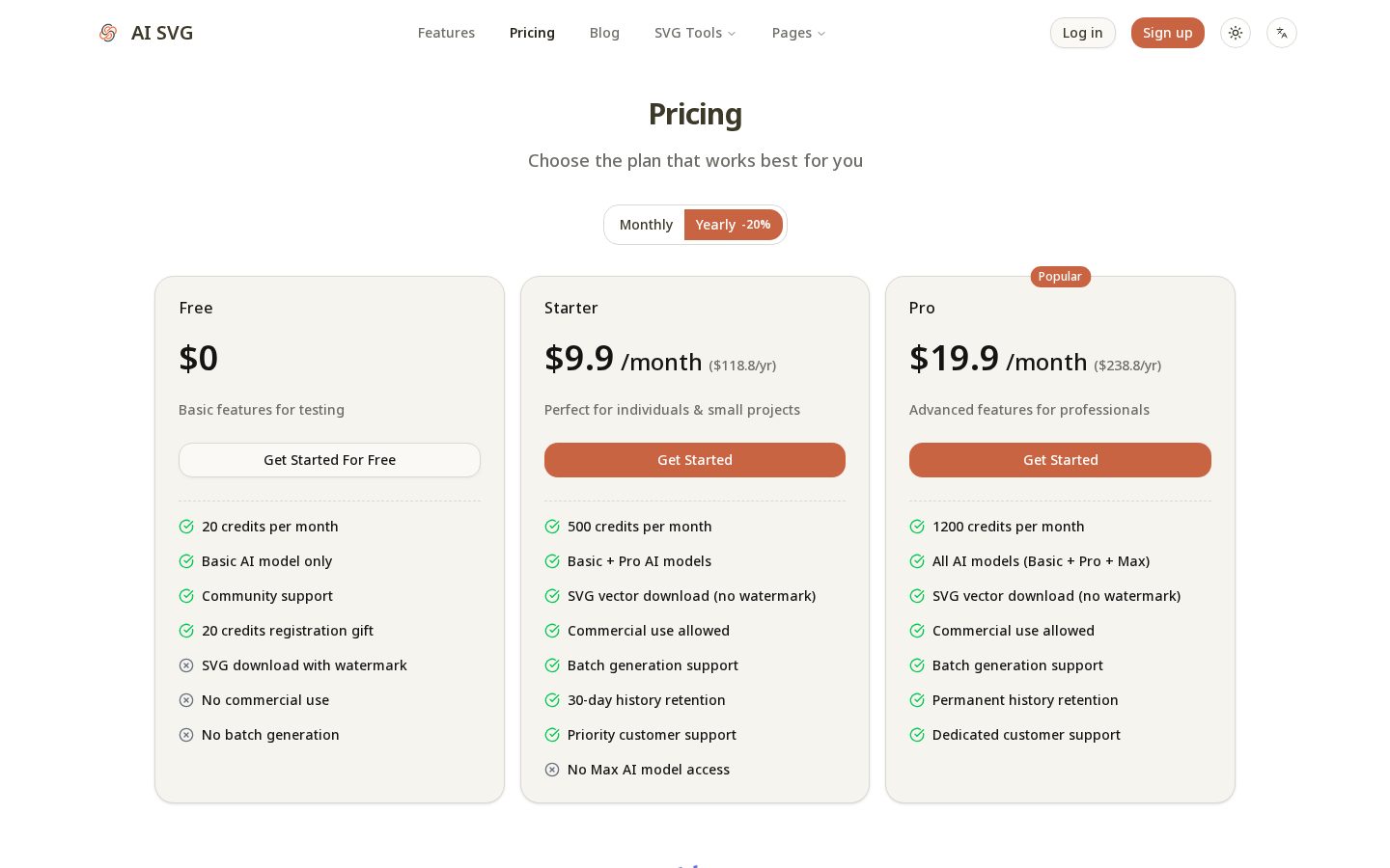 Best AI SVG Generator Pricing