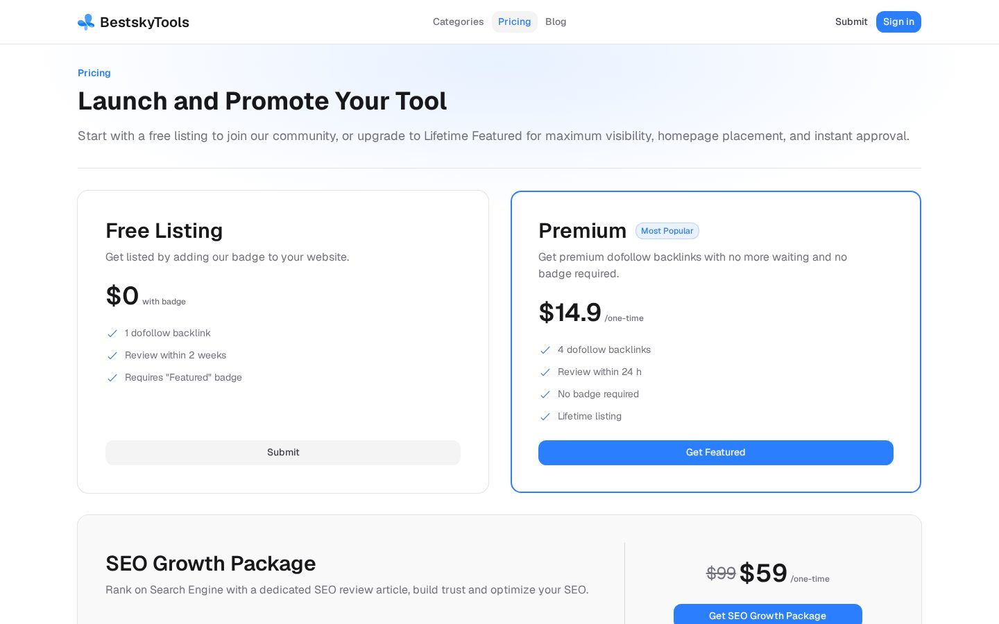 BestskyTools Pricing
