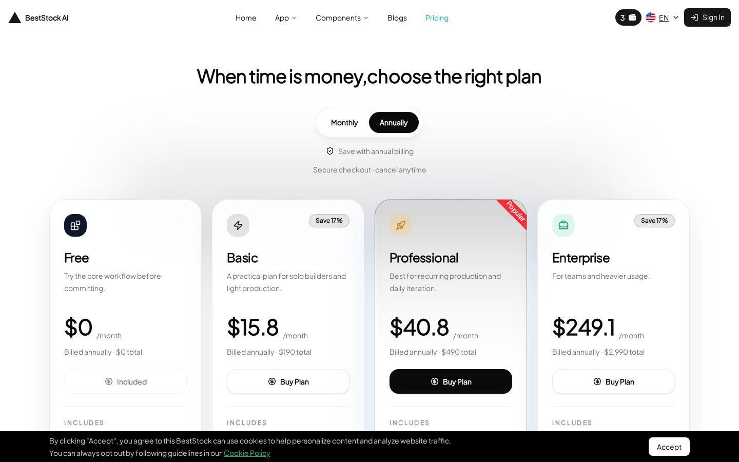 BestStock AI Pricing