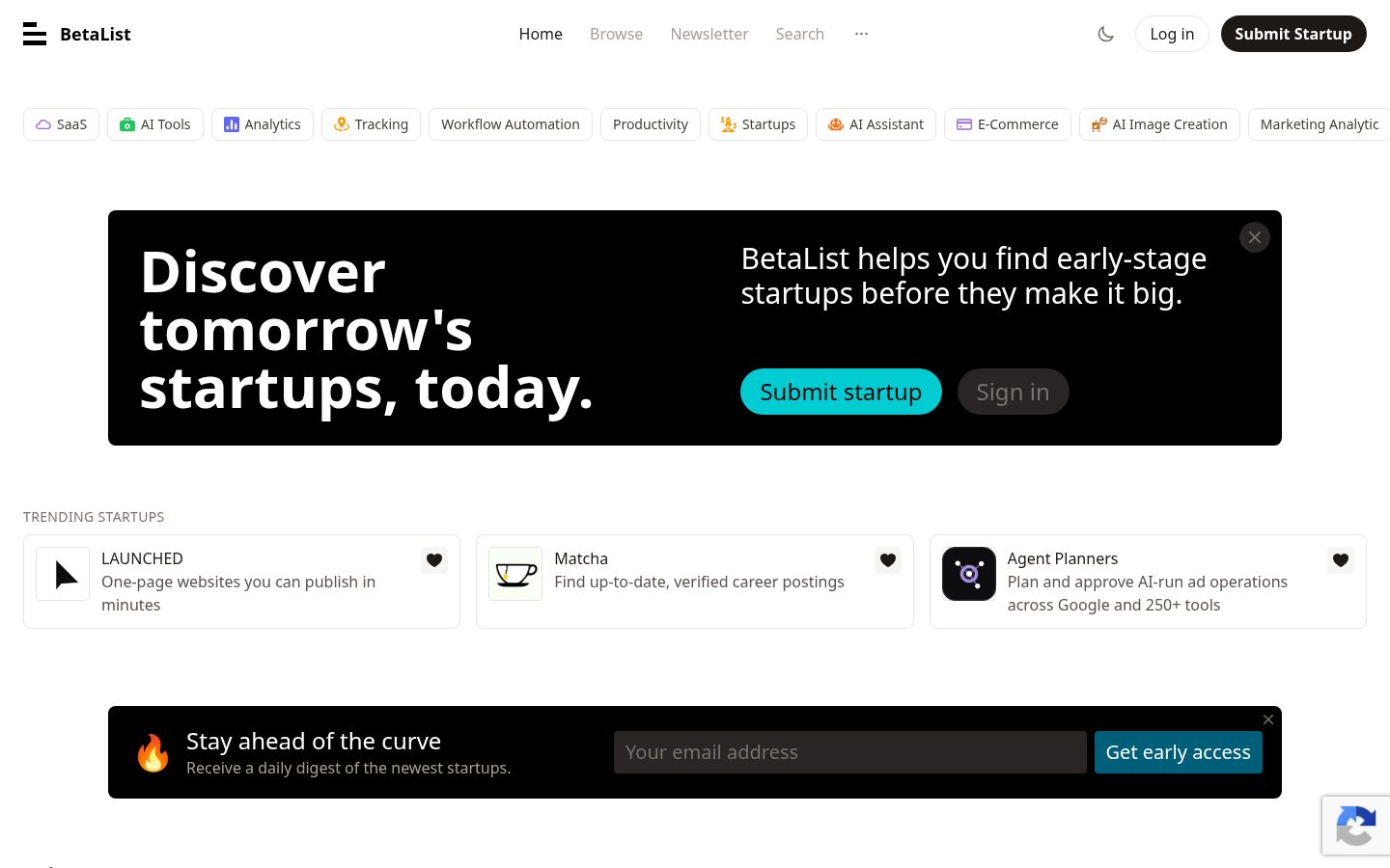 BetaList Homepage