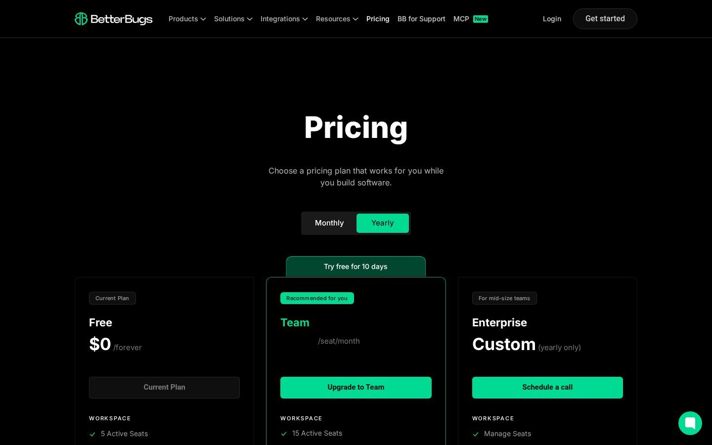 Better Bugs Pricing
