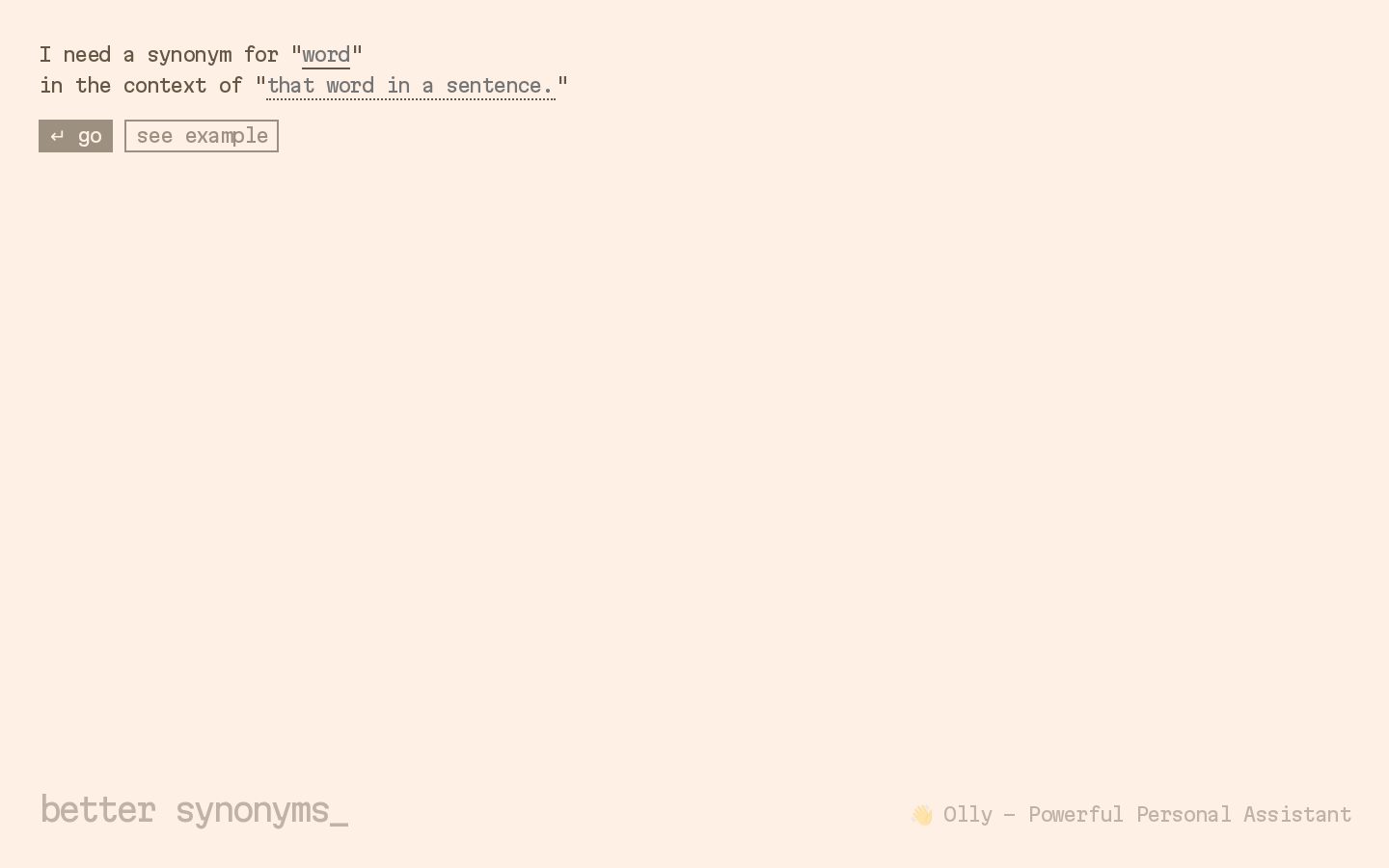 Better Synonyms Homepage
