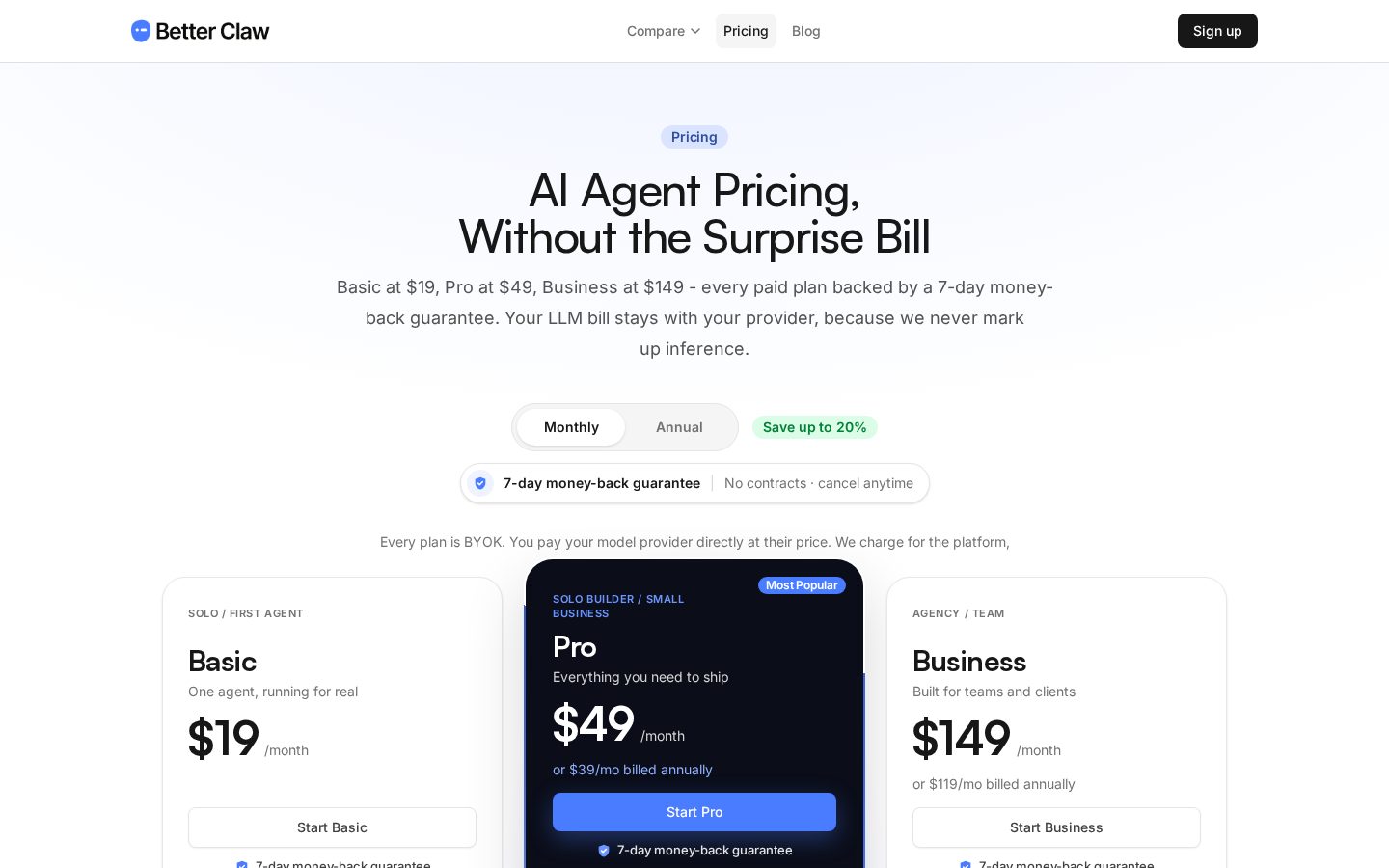 BetterClaw Pricing