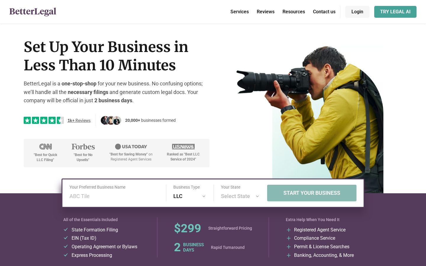 BetterLegal Homepage