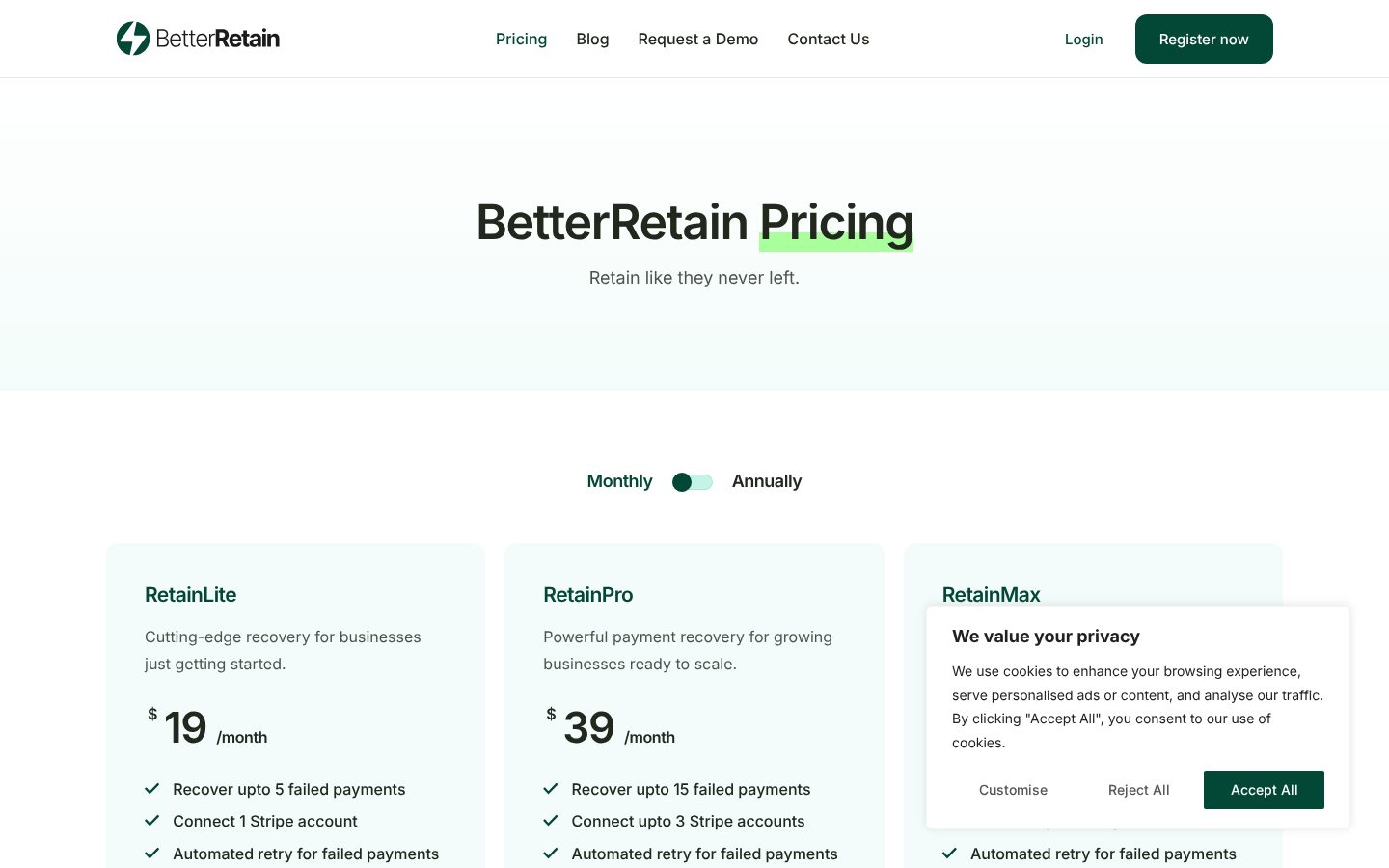 BetterRetain AI Pricing