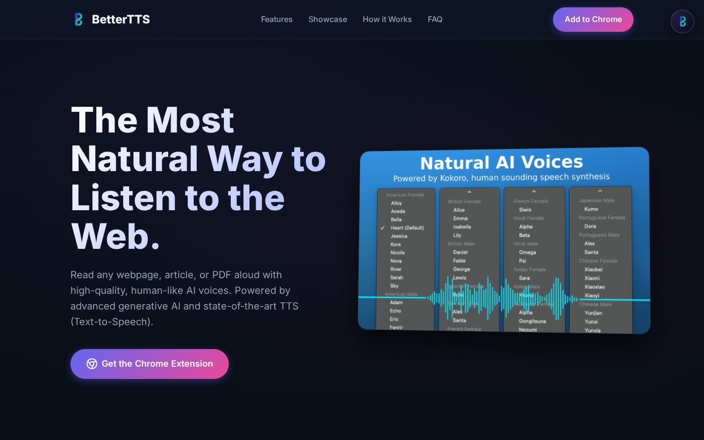 BetterTTS Homepage