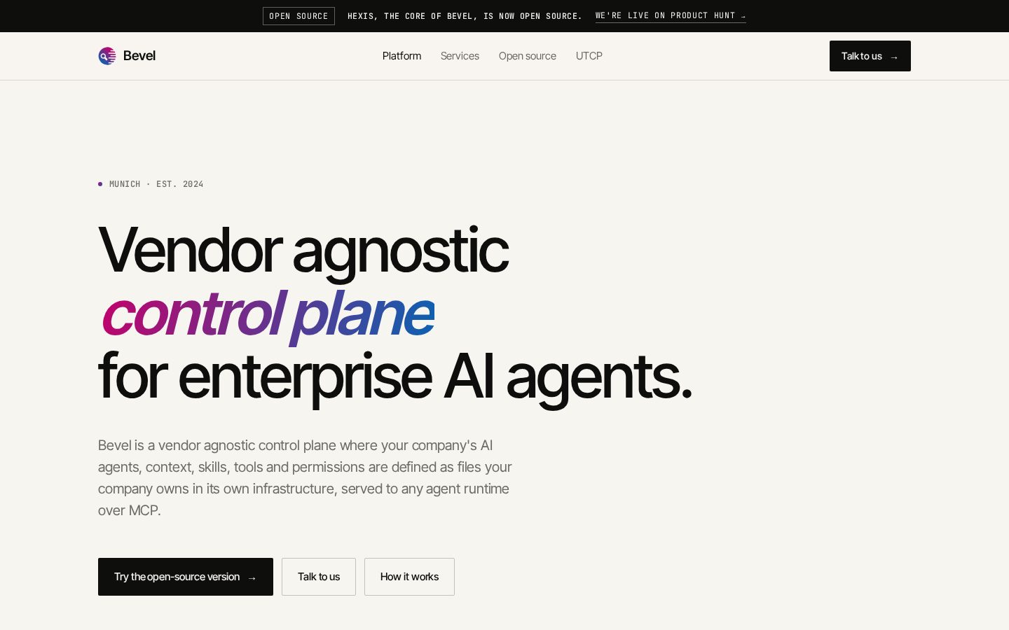 Bevel Homepage