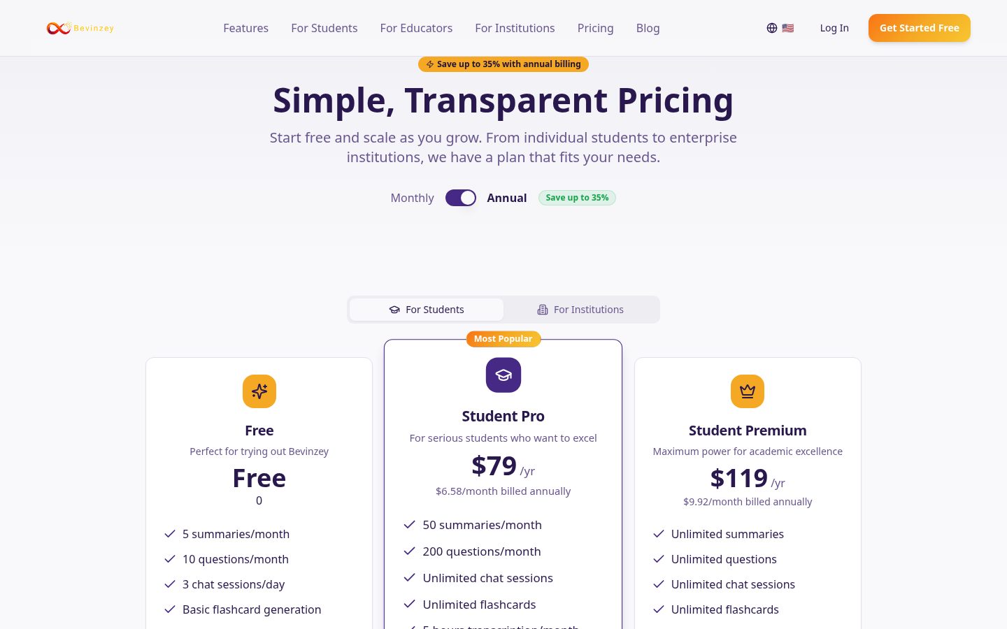 Bevinzey Pricing