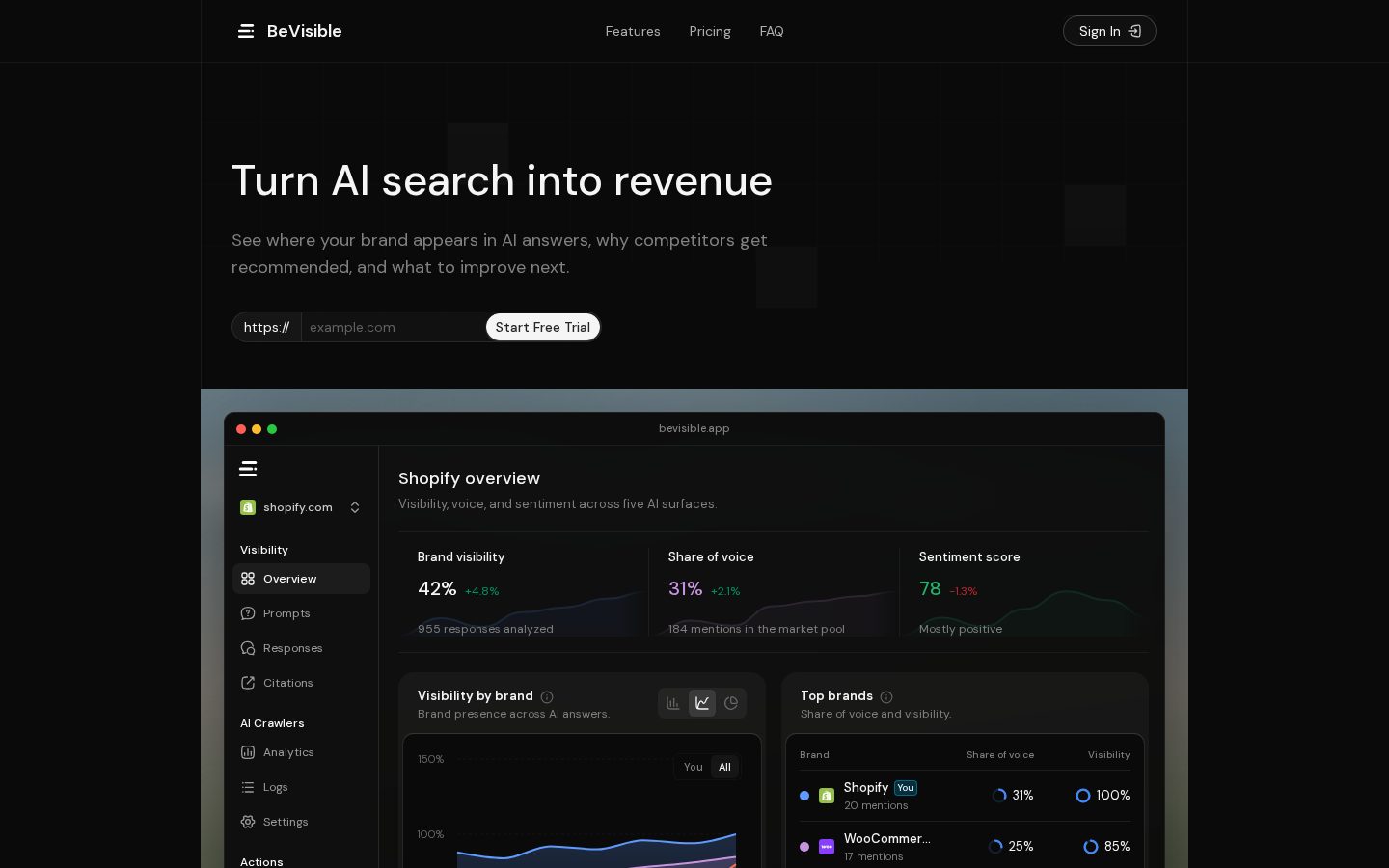BeVisible Homepage