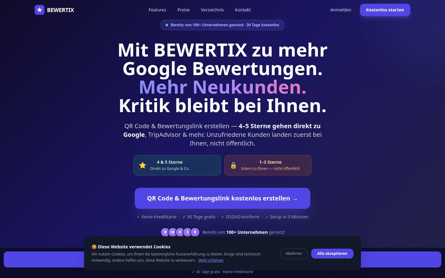 BEWERTIX Homepage