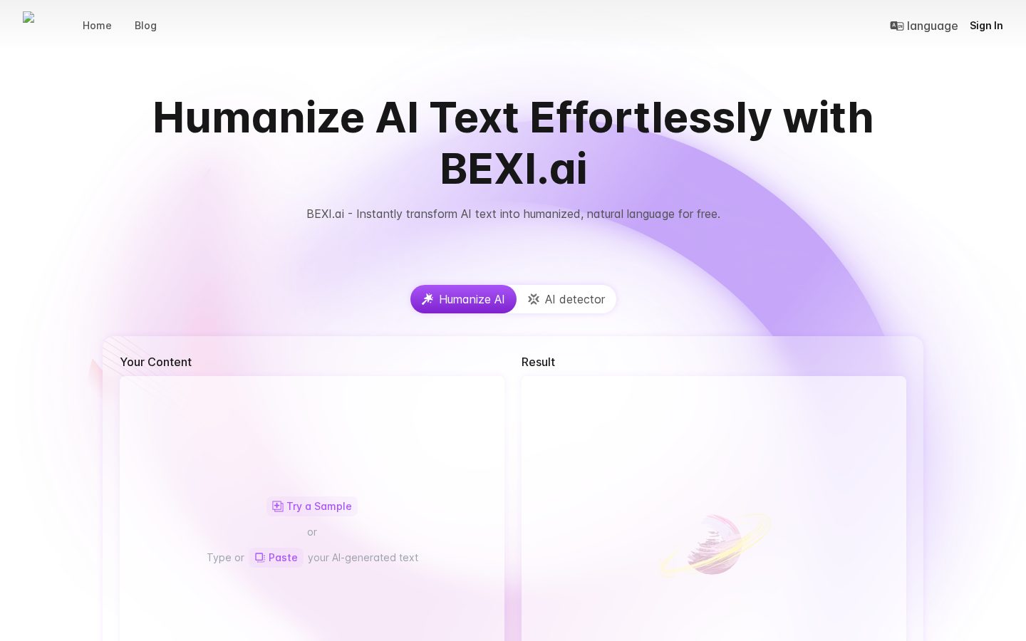 BEXI.ai Homepage