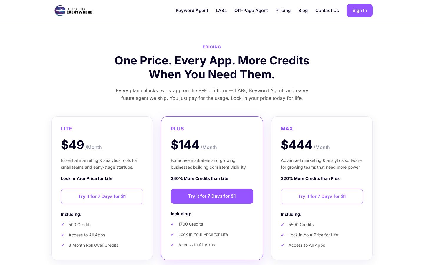 bfeai.com Pricing