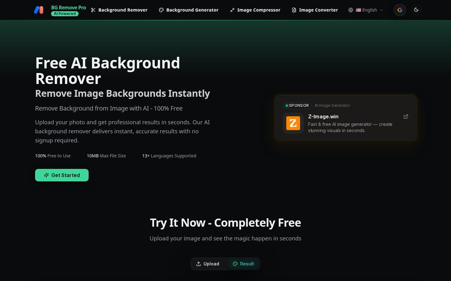 BG Remove Pro Homepage