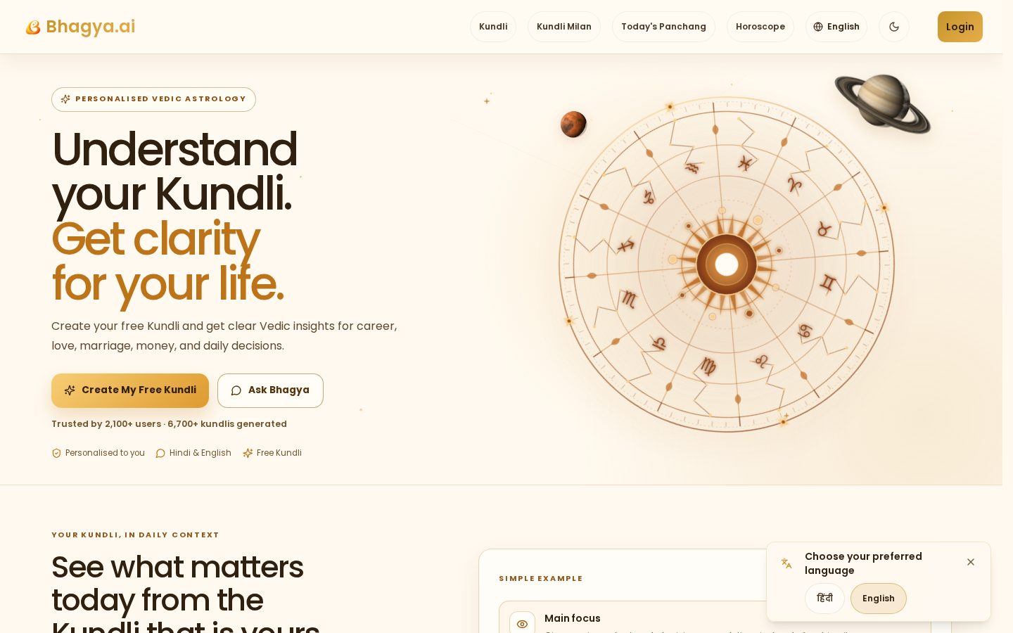Bhagya.ai Homepage