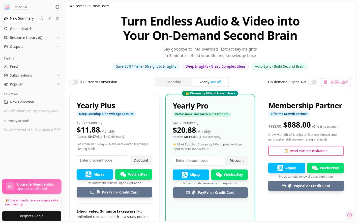 BibiGPT Pricing