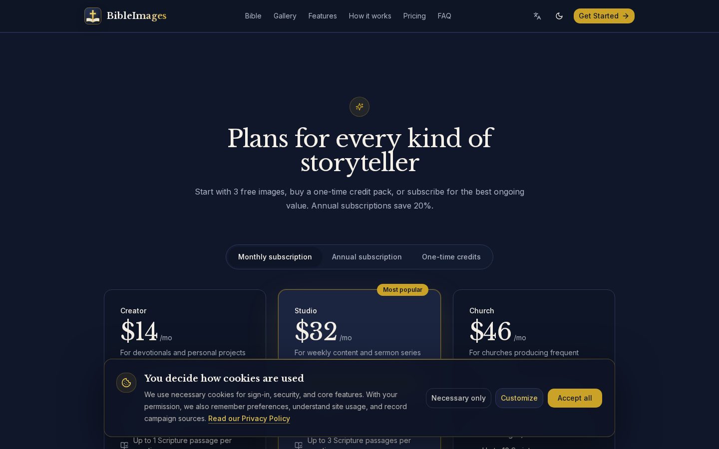 BibleImages Pricing