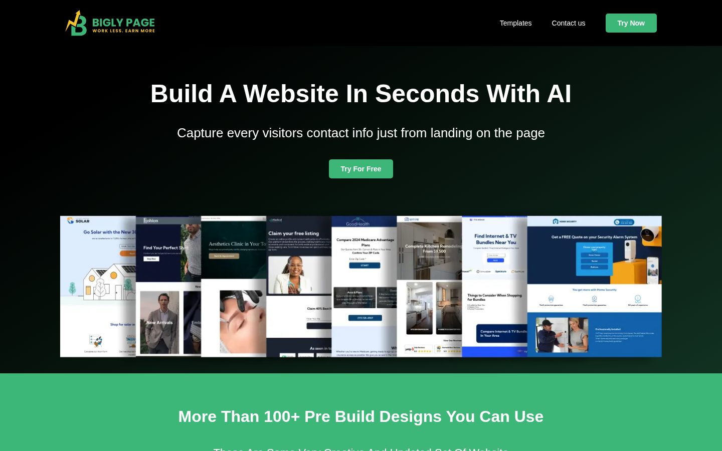 Bigly Page Homepage