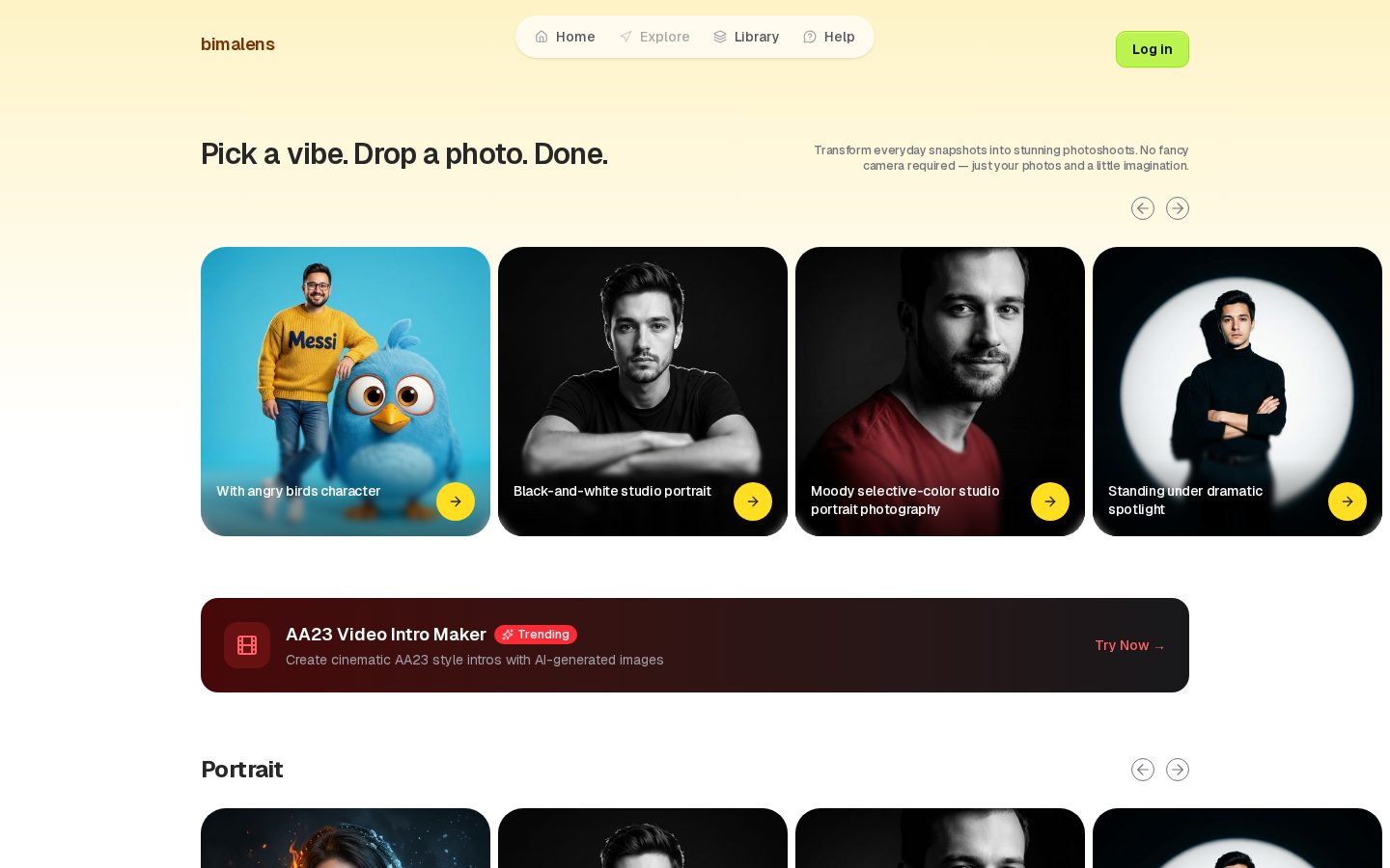 BimaLens Homepage