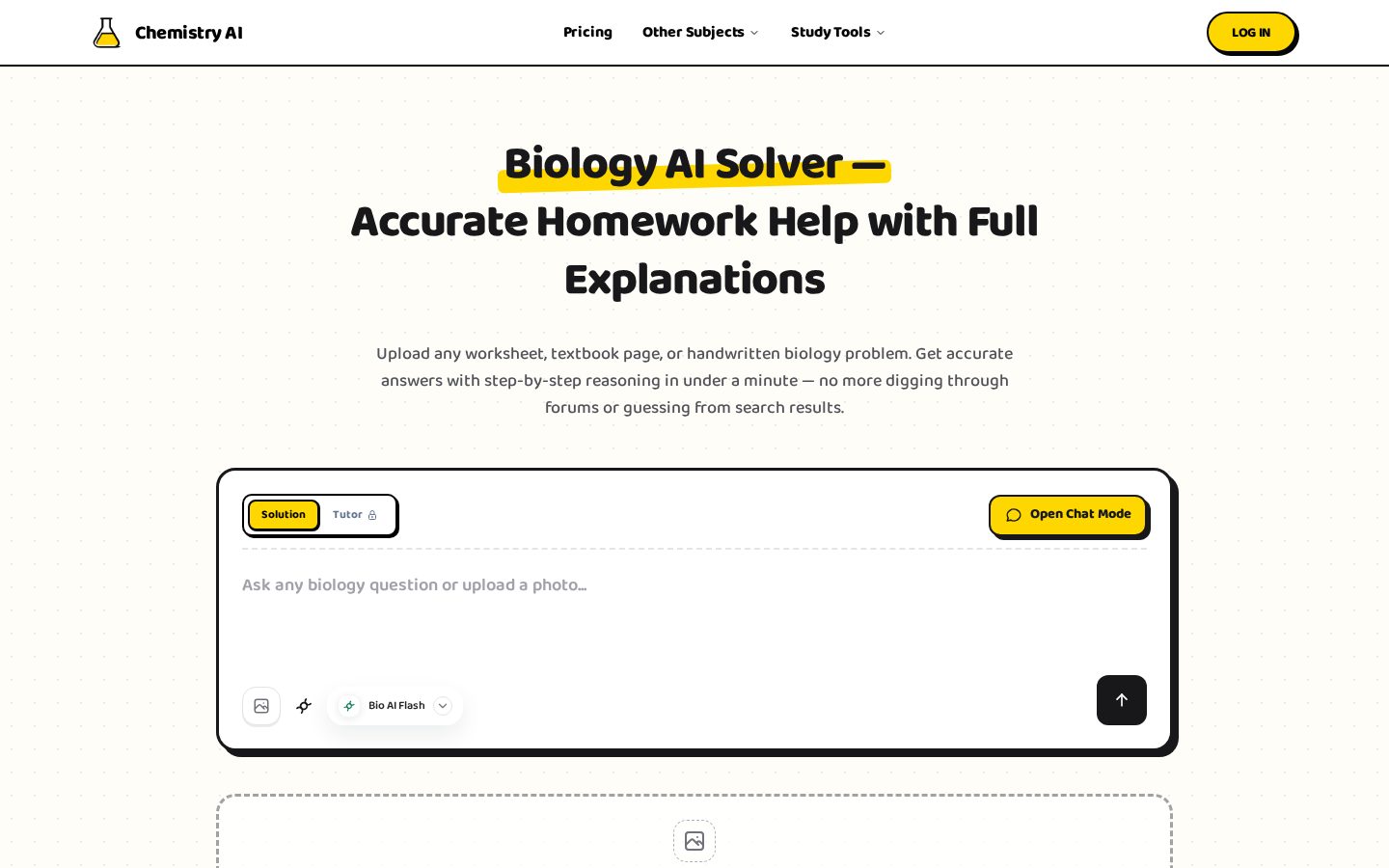 Biology AI Solver Homepage