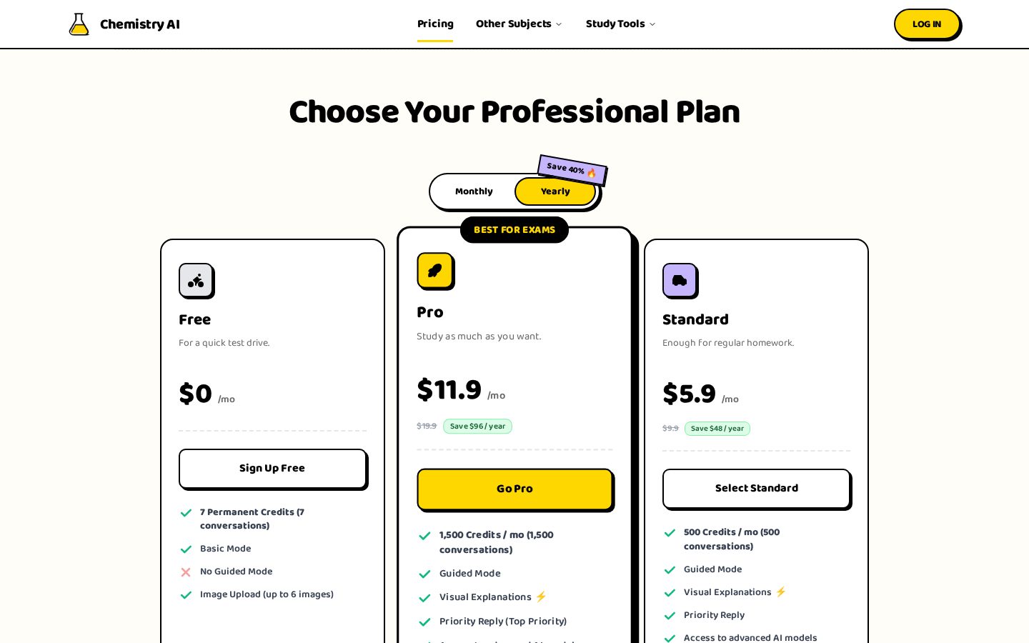 Biology AI Solver Pricing