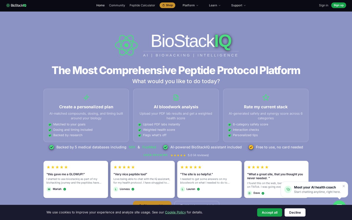BioStackIQ Homepage