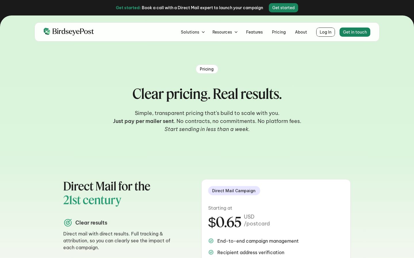 BirdseyePost Pricing