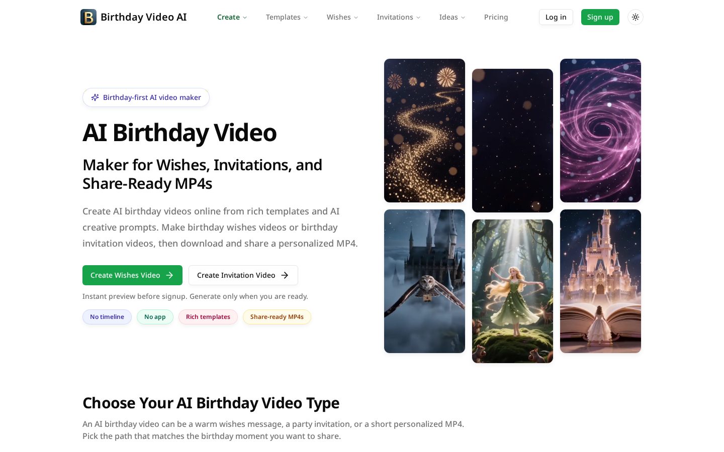 BirthdayVideoAI Homepage