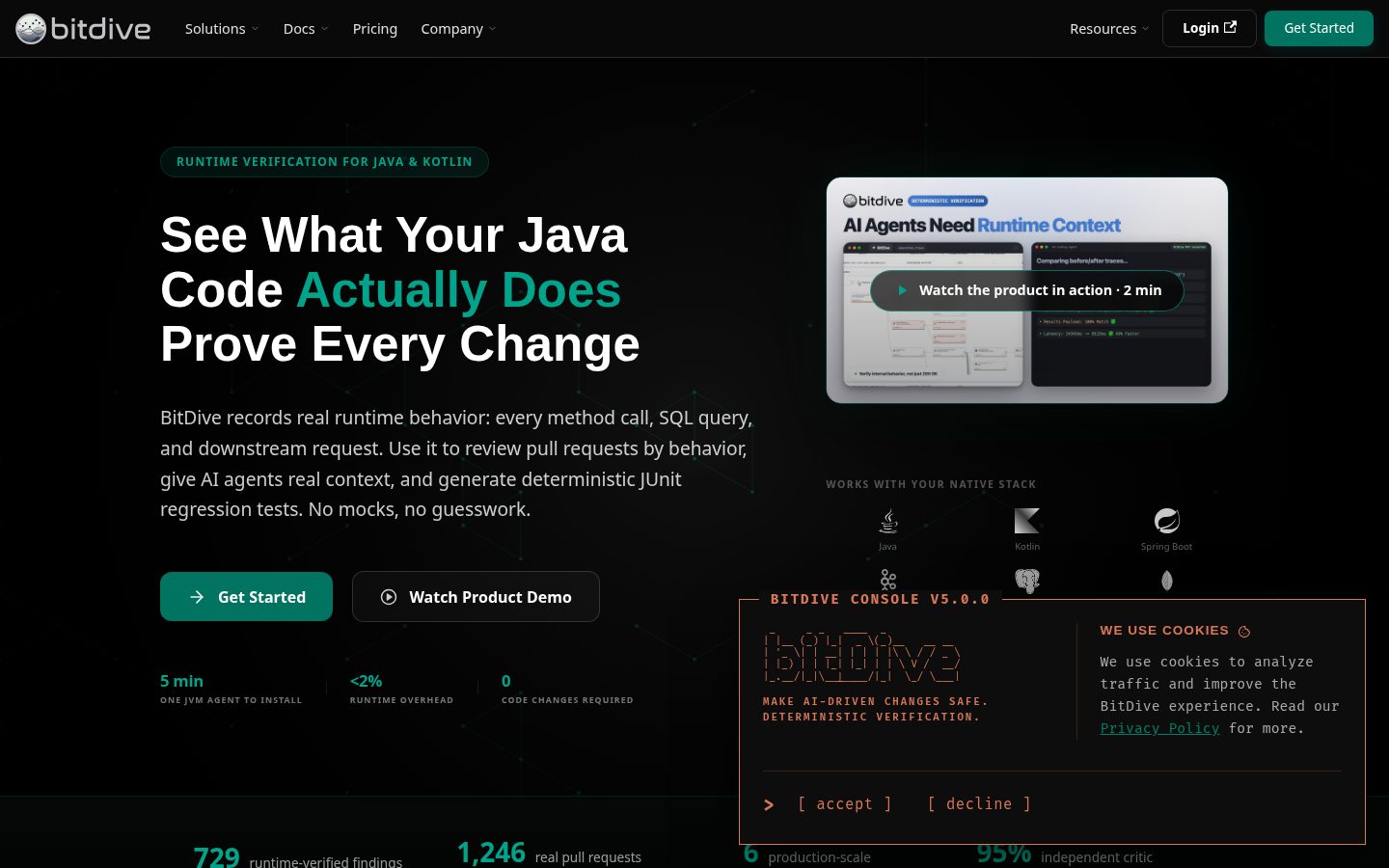 BitDive.io Homepage