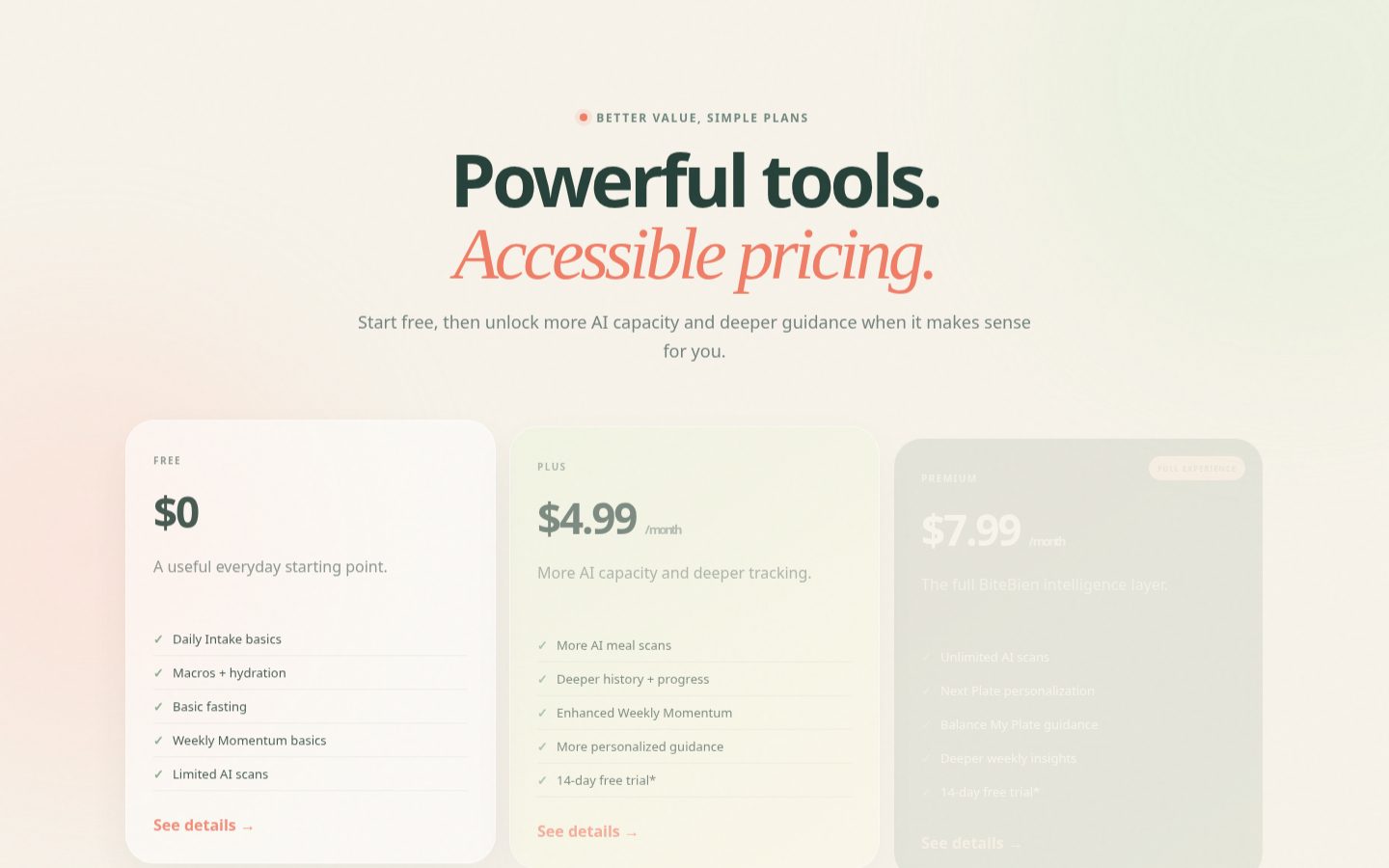 BiteBien Pricing