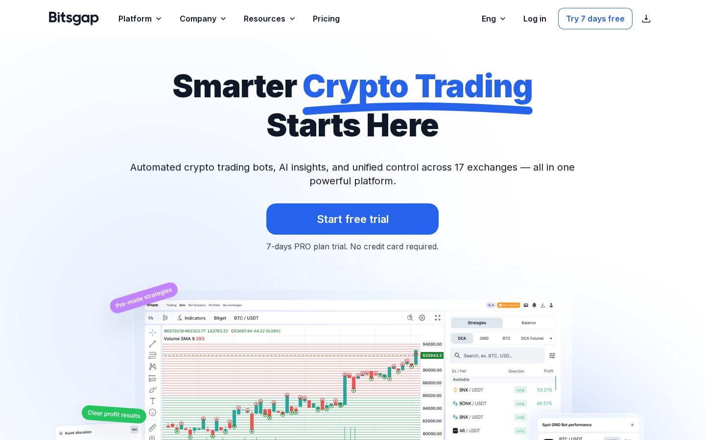 Bitsgap Homepage