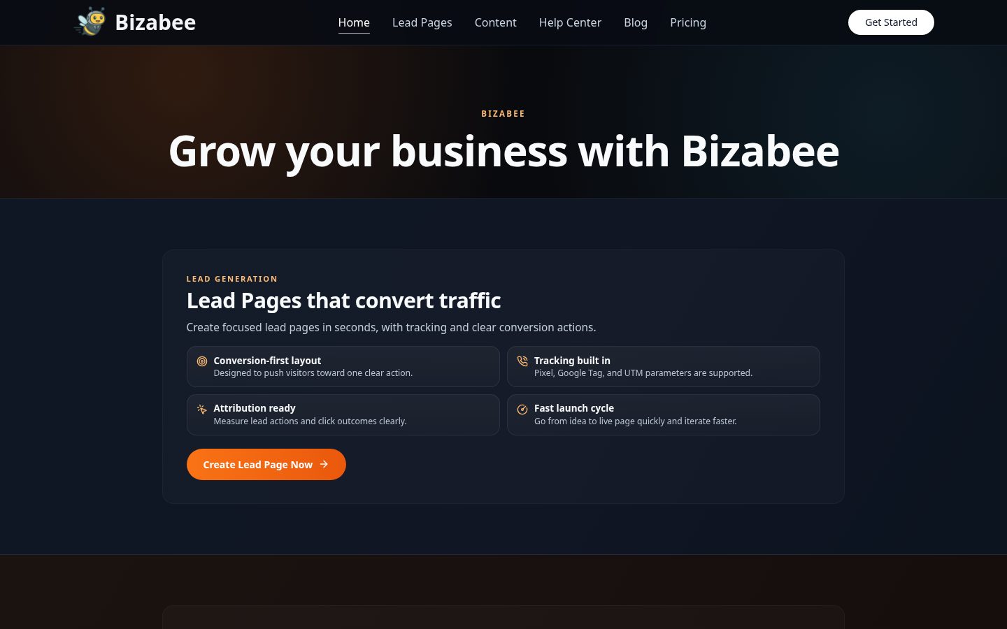 Bizabee Homepage