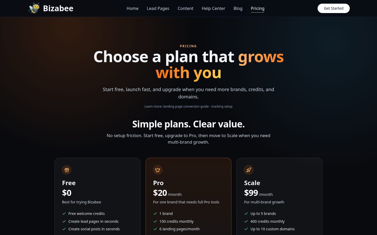 Bizabee Pricing
