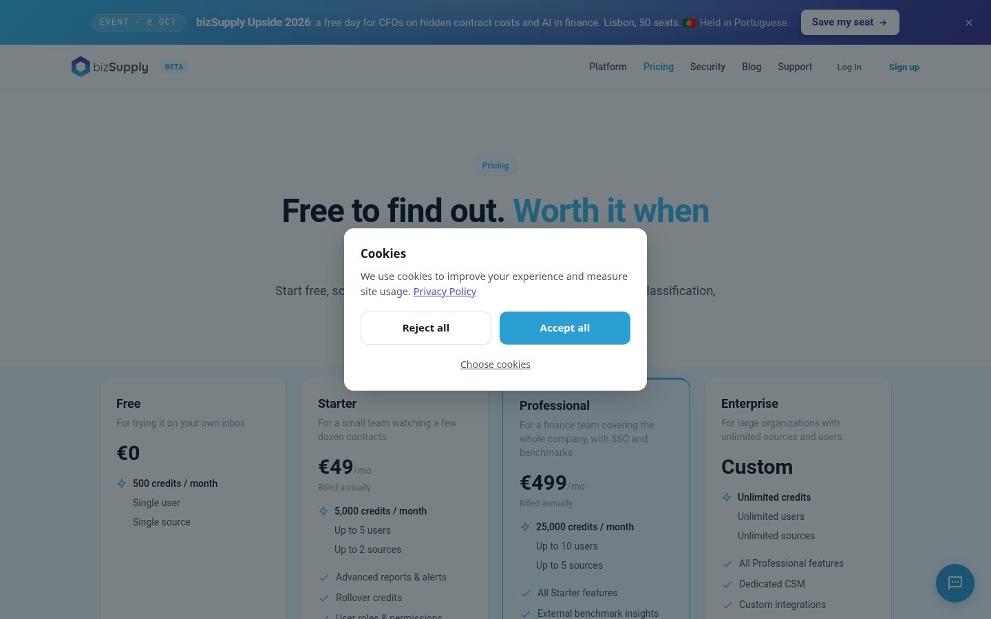 bizSupply Pricing