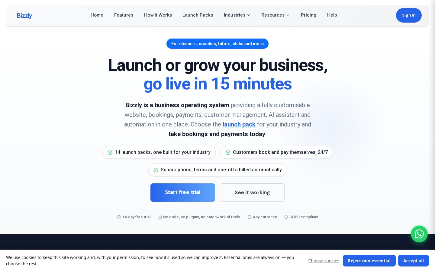 Bizzly Homepage
