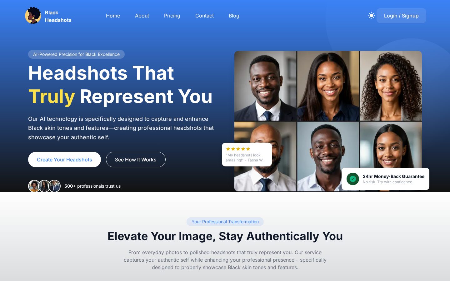 Black Headshots Homepage