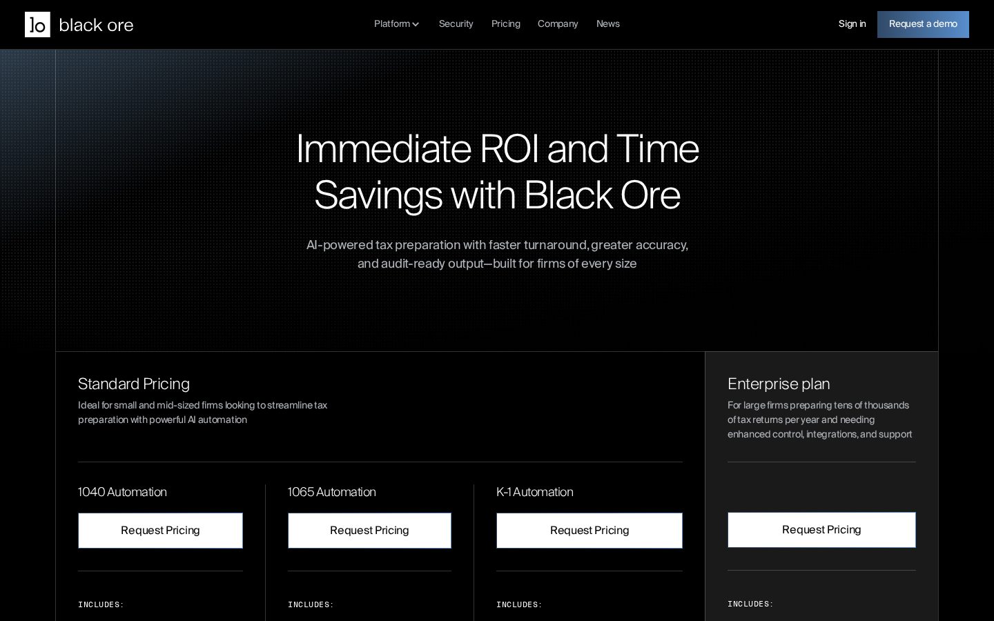 Black Ore Pricing