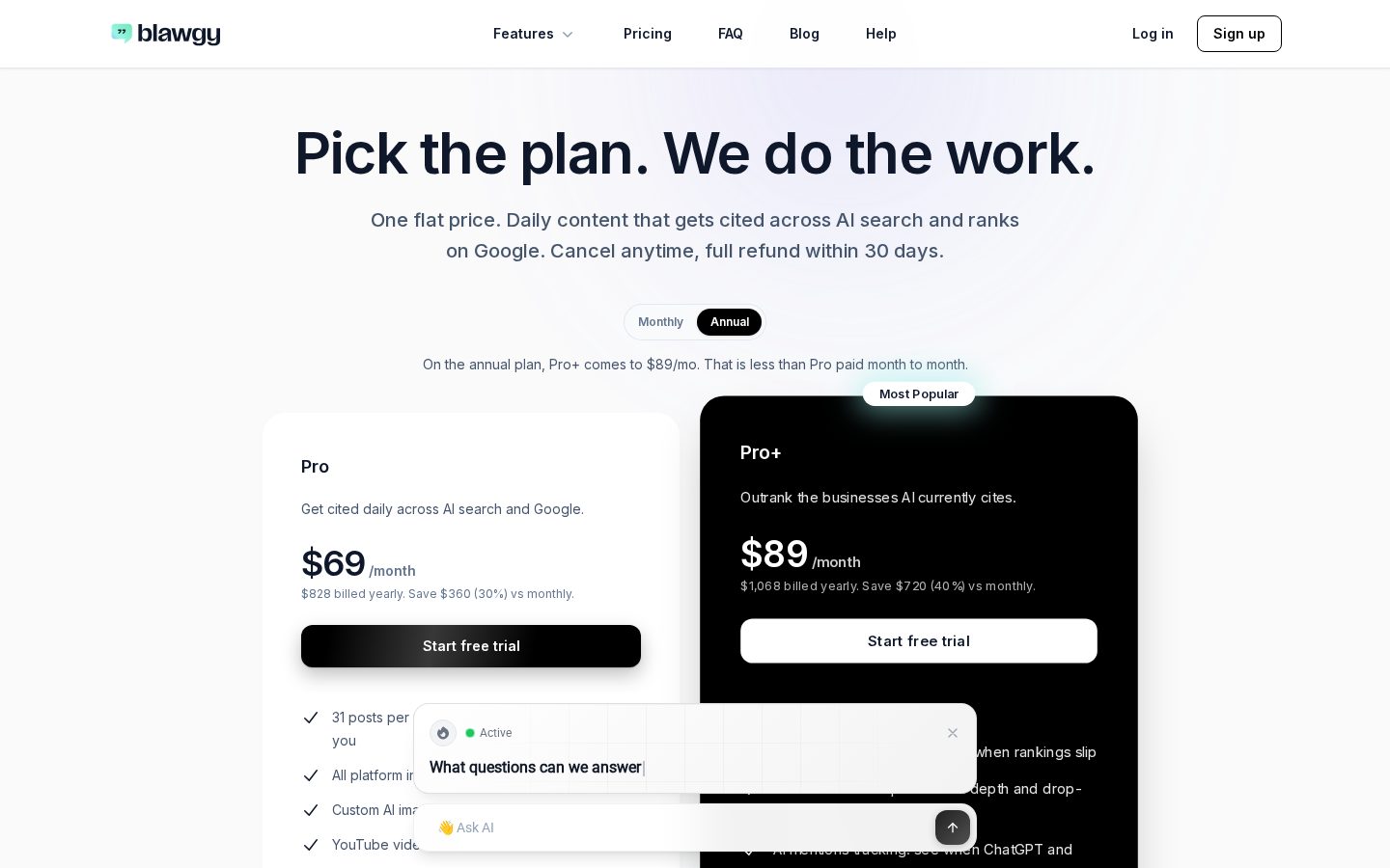 Blawgy Pricing