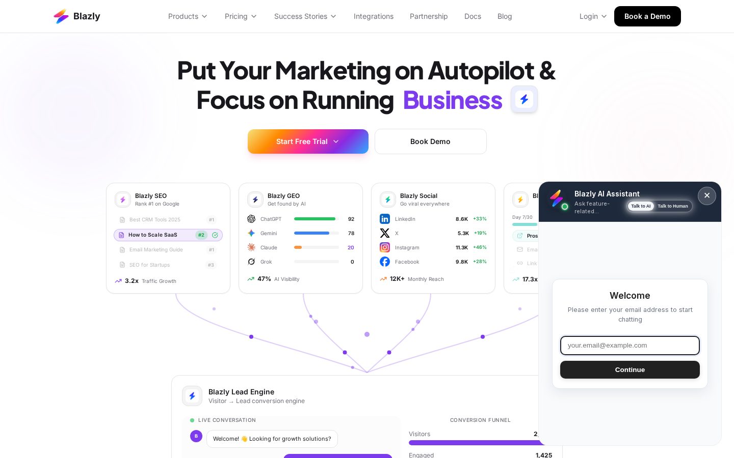 Blazly AI Homepage