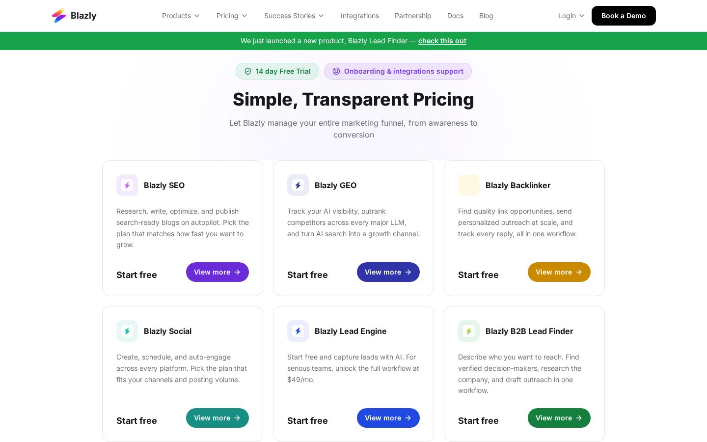 Blazly GEO Pricing