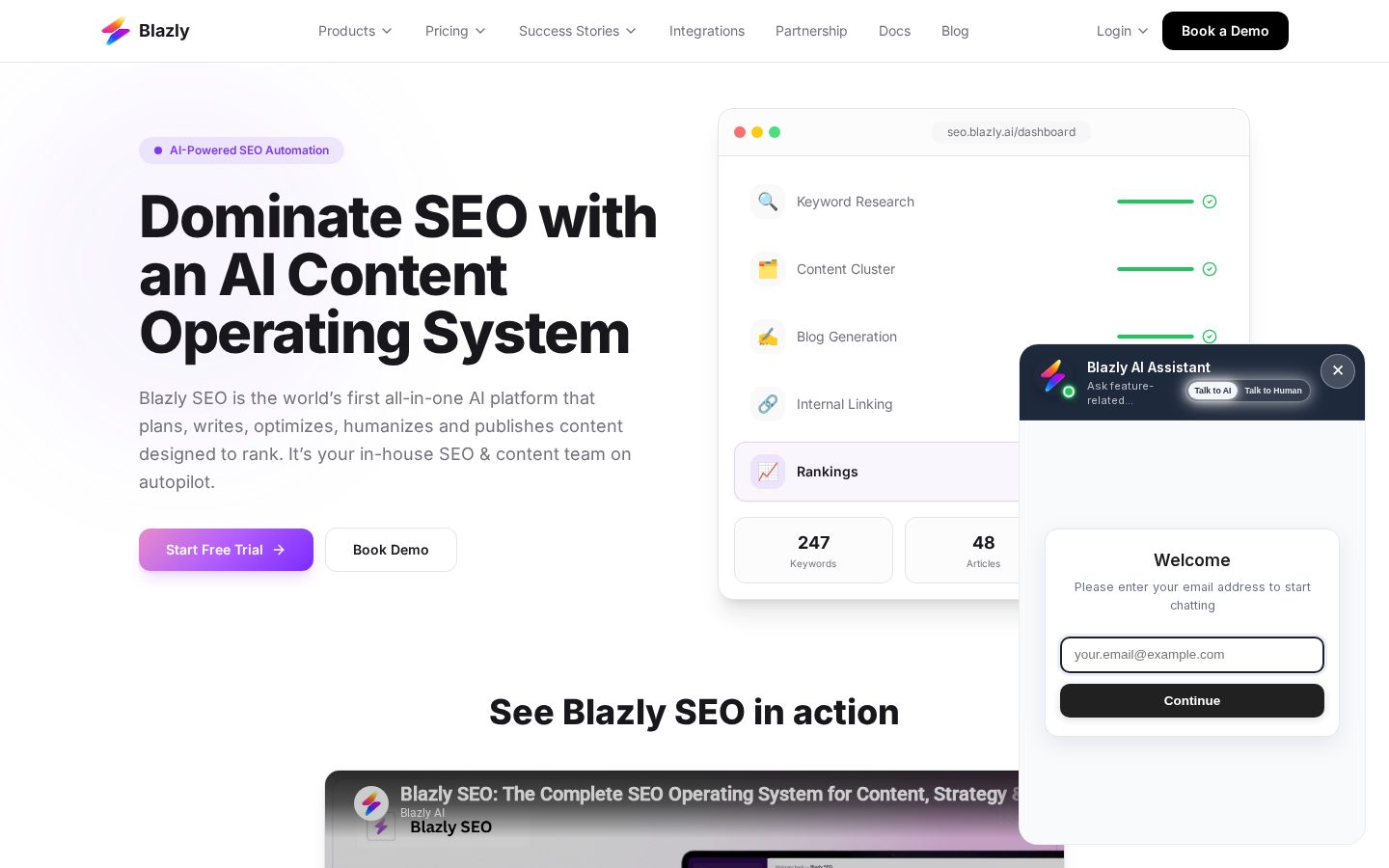 Blazly SEO Homepage