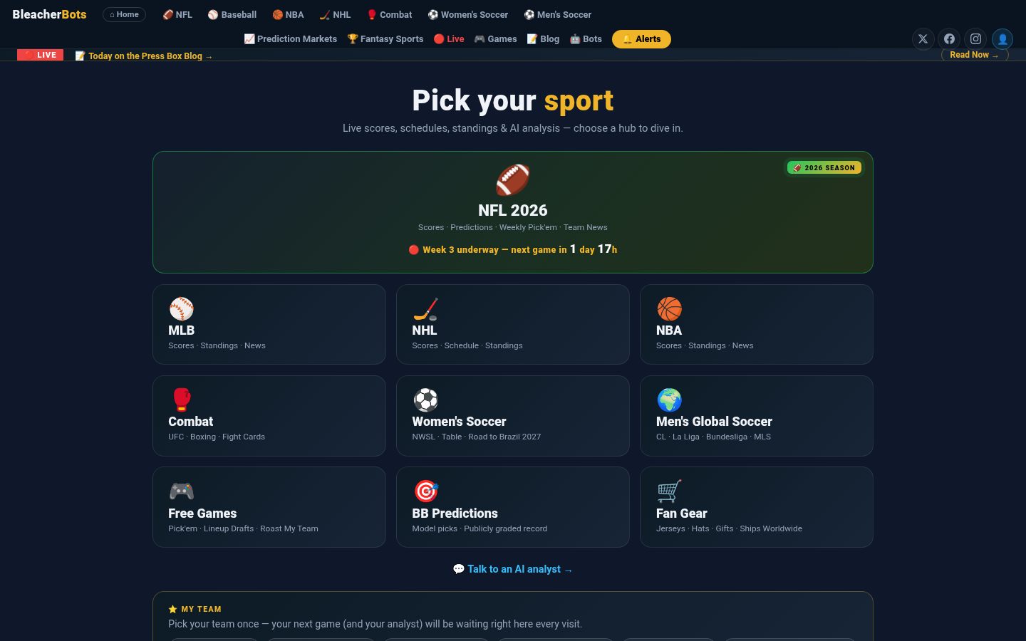 BleacherBots Homepage